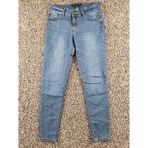 Wallflower Ultra Fit Juniors Sz 9 Skinny Leg High Rise Blue Jeans Medium Wash